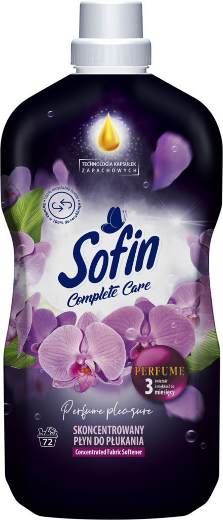 Opakowanie płynu SOFIN COMPLETE CARE&PERFUME o zapachu Perfume Pleasure