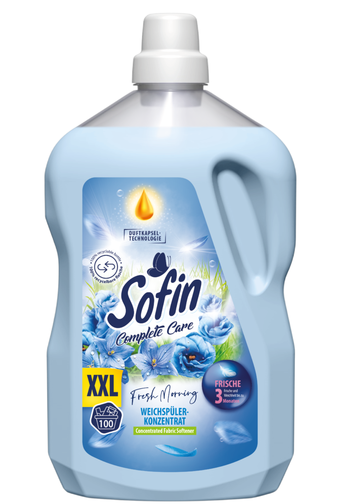 Sofin Complete Care&Freshness Fresh Morning Weichspülerkonzentrat, 2500 ml Inhalt sind ausreichend für 100 Wäschen