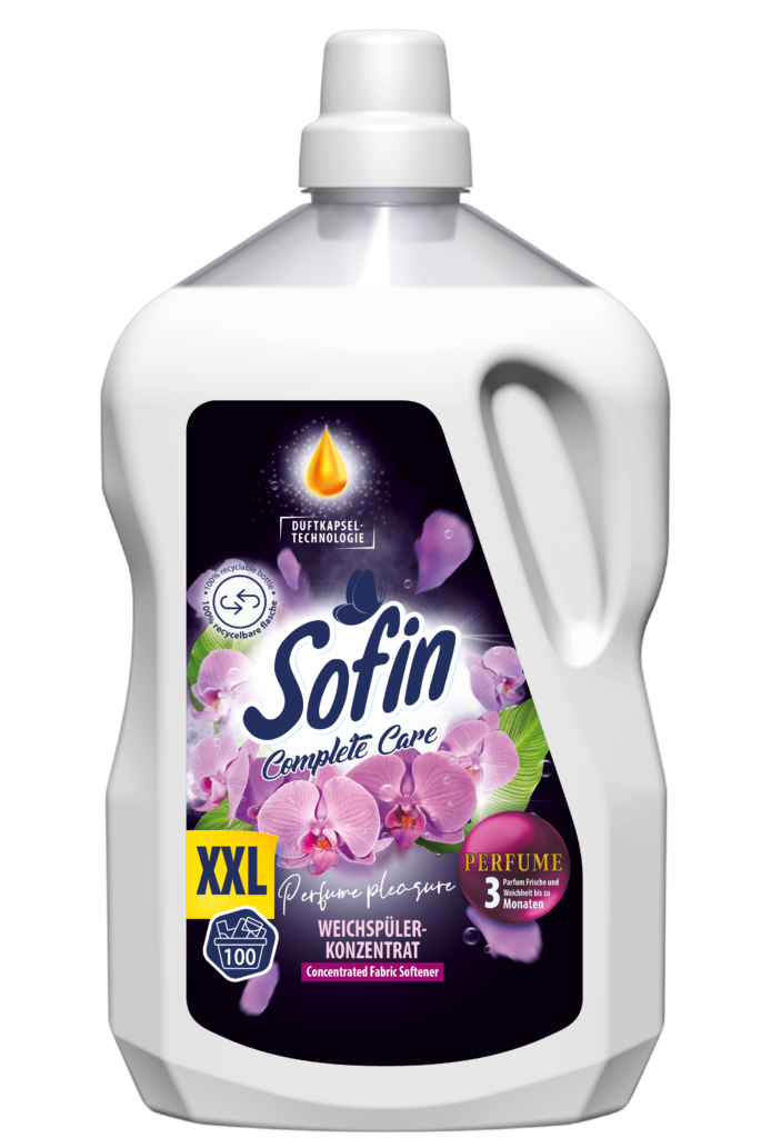 Sofin Complete Care&Perfume Perfume Pleasure Weichspülerkonzentrat, 2500 ml Inhalt sind ausreichend für 100 Wäschen