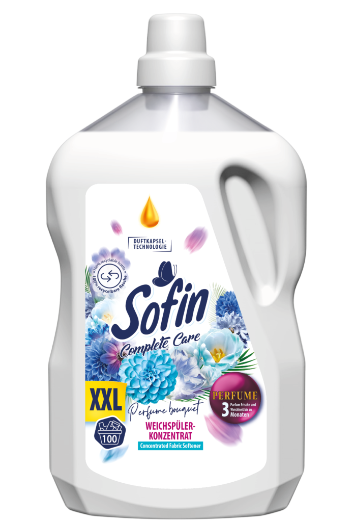 Sofin Complete Care&Perfume Perfume Bouquet Weichspülerkonzentrat, 2500 ml Inhalt sind ausreichend für 100 Wäschen